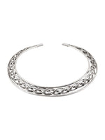 Thumbnail for NVR Women's Silver-Plated Oxidized Statement Choker Necklace - Distacart