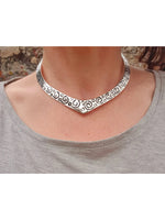 Thumbnail for NVR Women's Handmade Silver-Plated Oxidized Collar Choker Necklace - Distacart