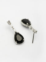 Thumbnail for NVR Women's Silver-Plated Black American Diamond-Studded Handcrafted Jewellery Set - Distacart
