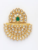 Thumbnail for NVR Women's Gold Toned Green Stones & Kundan Studded Jewellery Set - Distacart