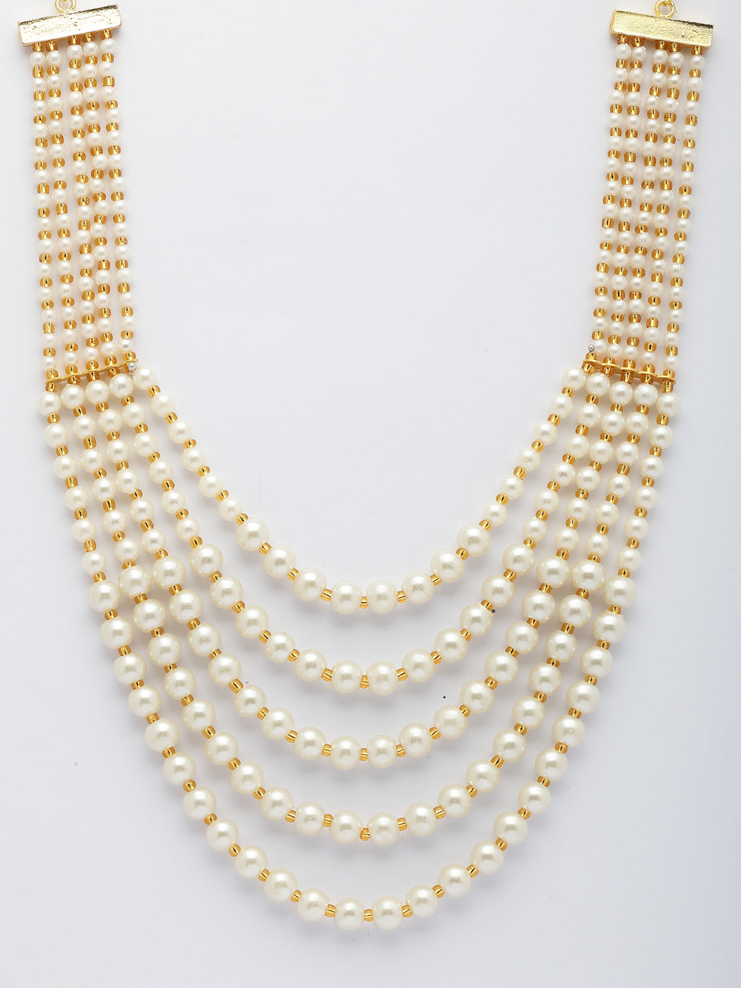 NVR Women Handcrafted White Beaded Layered Necklace - Distacart
