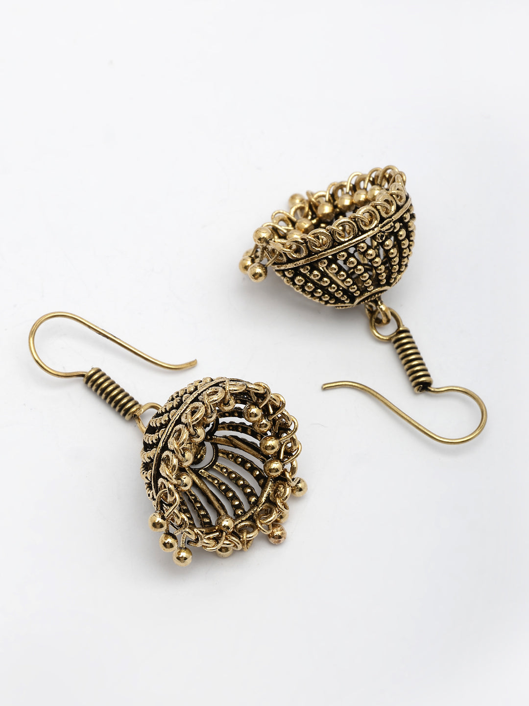 NVR Women Gold-Polished German Silver Jhumka Earrings - Distacart