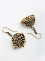 Thumbnail for NVR Women Gold-Polished German Silver Jhumka Earrings - Distacart