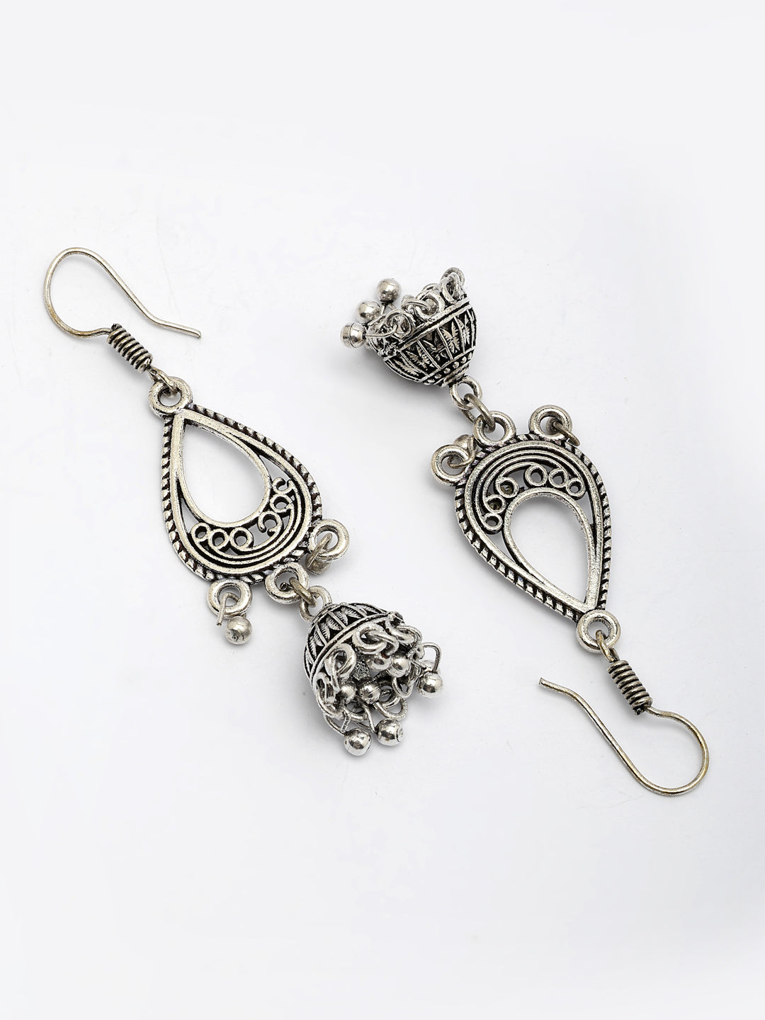 NVR Women Silver Plated German Silver Jhumka Earrings - Distacart