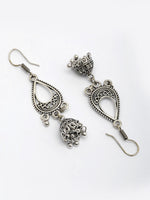 Thumbnail for NVR Women Silver Plated German Silver Jhumka Earrings - Distacart