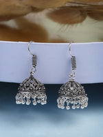 Thumbnail for NVR Women Silver Plated German Silver Jhumka Earrings