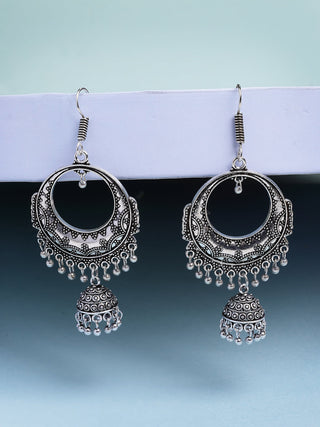 NVR Women's Unique Silver Plated German Silver Jhumka Earrings - Distacart