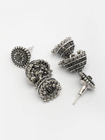 Thumbnail for NVR Women Silver Plated Oxidized German Silver Jhumka Earrings