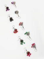 Thumbnail for NVR Women Pair of 5 Oxidized Silver Plated Multicolor Artificial Beads Jhumka Earrings - Distacart