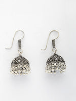Thumbnail for NVR Women Set of 2 Oxidized German Silver Jhumka Earrings - Distacart