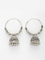 Thumbnail for NVR Women's Handmade Set of 2 Oxidized Traditional Jhumka Earrings - Distacart