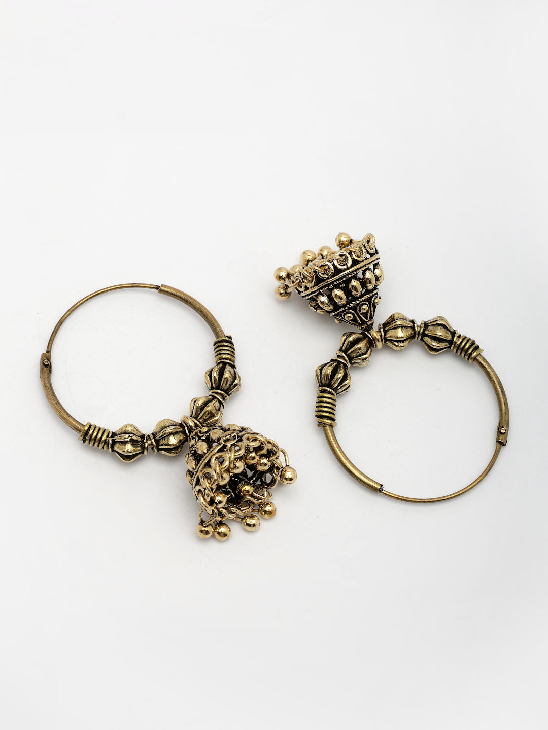 NVR Women's Traditional Set of 2 Oxidized Jhumka Earrings - Distacart