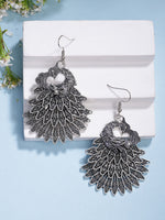 Thumbnail for NVR Women's Set of 3 Silver Plated Oxidized Fashion Traditional Earrings - Distacart
