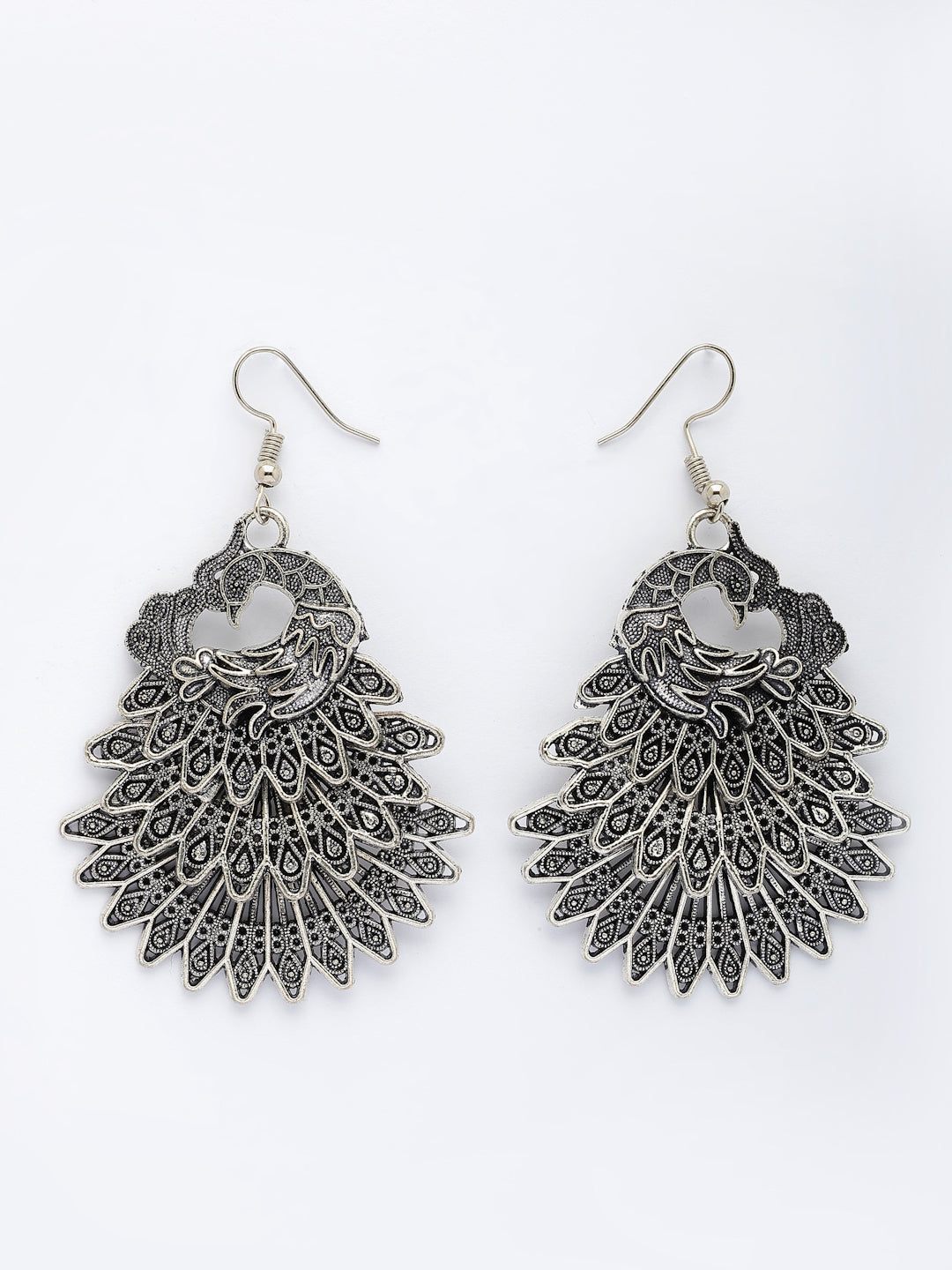 NVR Women's Set of 3 Silver Plated Oxidized Fashion Traditional Earrings - Distacart