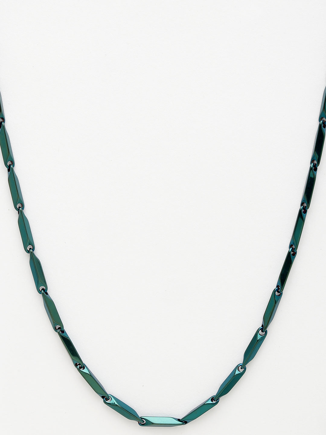 NVR Men Set of 2 Maroon & Green Rhodium-Plated Stainless Steel Chain - Distacart