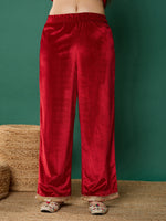 Thumbnail for Lyush Girl Red Velvet Embroidered Kurta With Pants - Distacart
