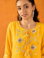 Thumbnail for Lyush Girls Yellow Gota Embroidered Top With Palazzos - Distacart