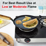 Thumbnail for Amicus Pure Iron Tawa for Dosa Roti Chapati Paratha, Flat Iron Dosa Tava with Wooden Handle