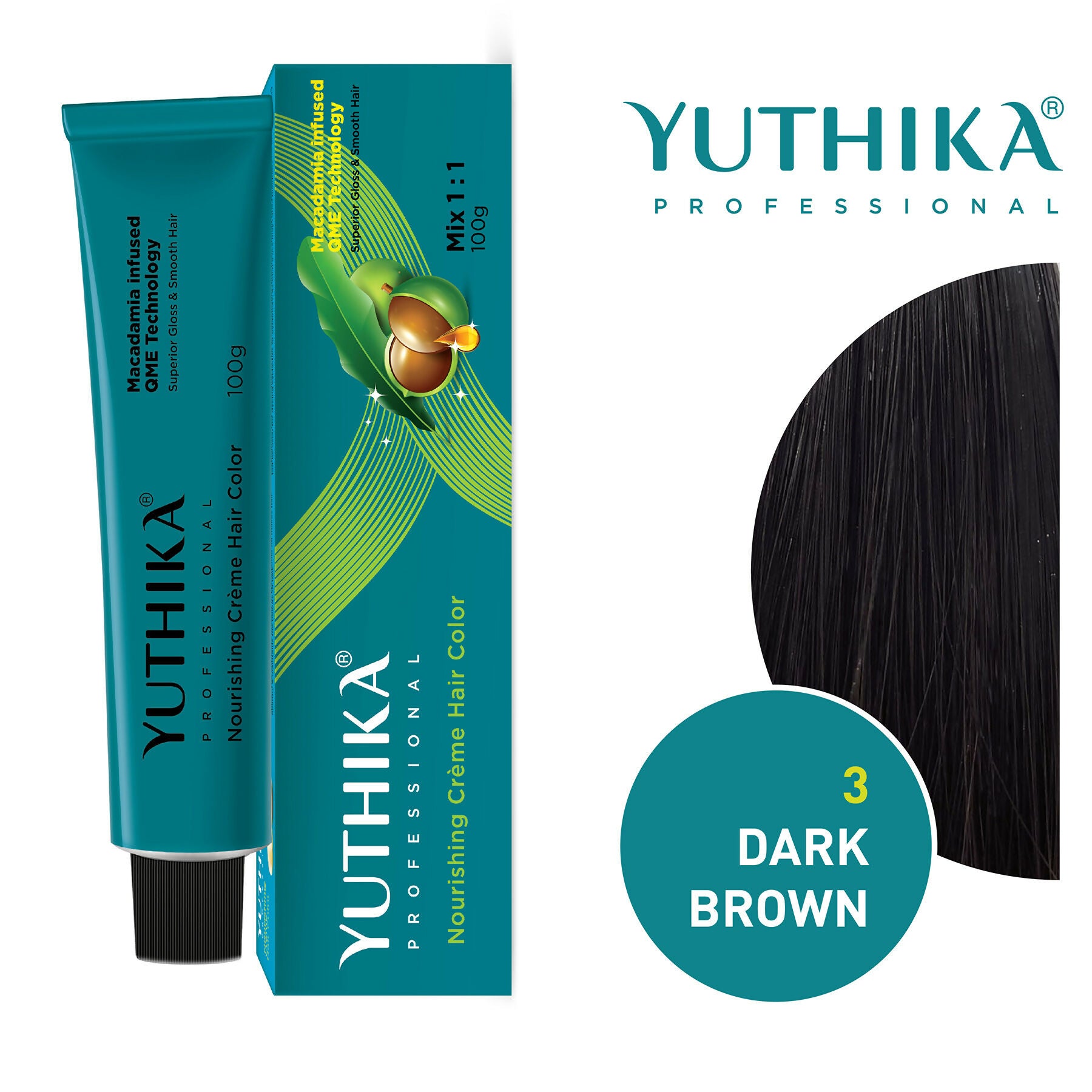 Yuthika Professional Creme Hair Colour - Dark Brown - Distacart