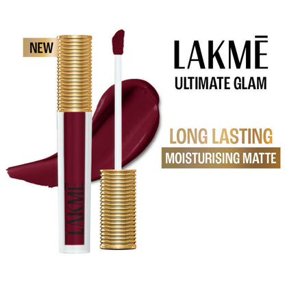 Lakme Ultimate Glam Matte Liquid Lipstick - Red Sangria - Distacart