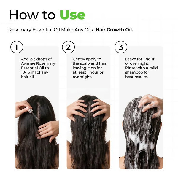 Avimee Herbal Rosemary Essential Hair Oil with Vitamin E & Nansyl - Dista