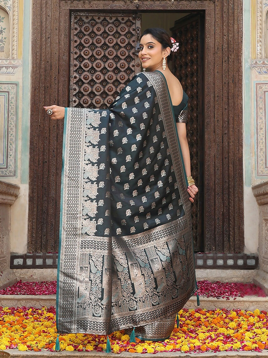 Astita Teal Silk Saree