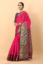 Thumbnail for Vedant Vastram Soft Litchi Silk Kanjeevaram Saree - Pink - Distacart