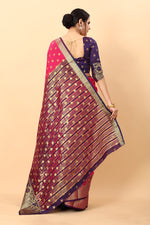 Thumbnail for Vedant Vastram Soft Litchi Silk Kanjeevaram Saree - Pink - Distacart