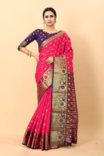 Thumbnail for Vedant Vastram Soft Litchi Silk Kanjeevaram Saree - Pink - Distacart