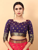 Thumbnail for Vedant Vastram Soft Litchi Silk Kanjeevaram Saree - Pink - Distacart