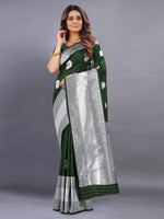 Thumbnail for Vedant Vastram Soft Litchi Silk Banarasi Silk Saree - Mehndi - Distacart