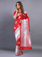 Thumbnail for Vedant Vastram Soft Litchi Silk Banarasi Silk Saree - Red - Distacart