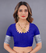 Thumbnail for Vedant Vastram Soft Litchi Silk Banarasi Silk Saree - Royal Blue - Distacart