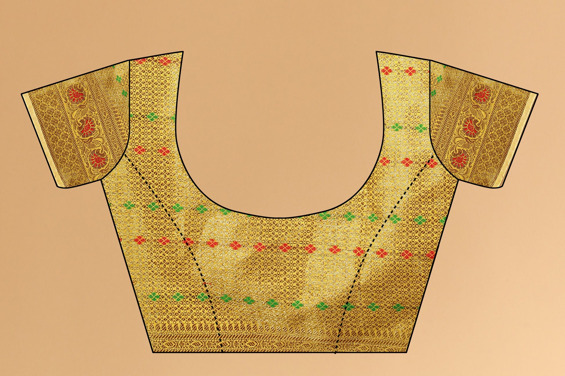 Vedant Vastram Soft Cotton Silk Kanjeevaram Saree - Yellow - Distacart