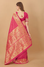 Thumbnail for Vedant Vastram Soft Litchi Silk Kanjeevaram Saree - Pink - Distacart