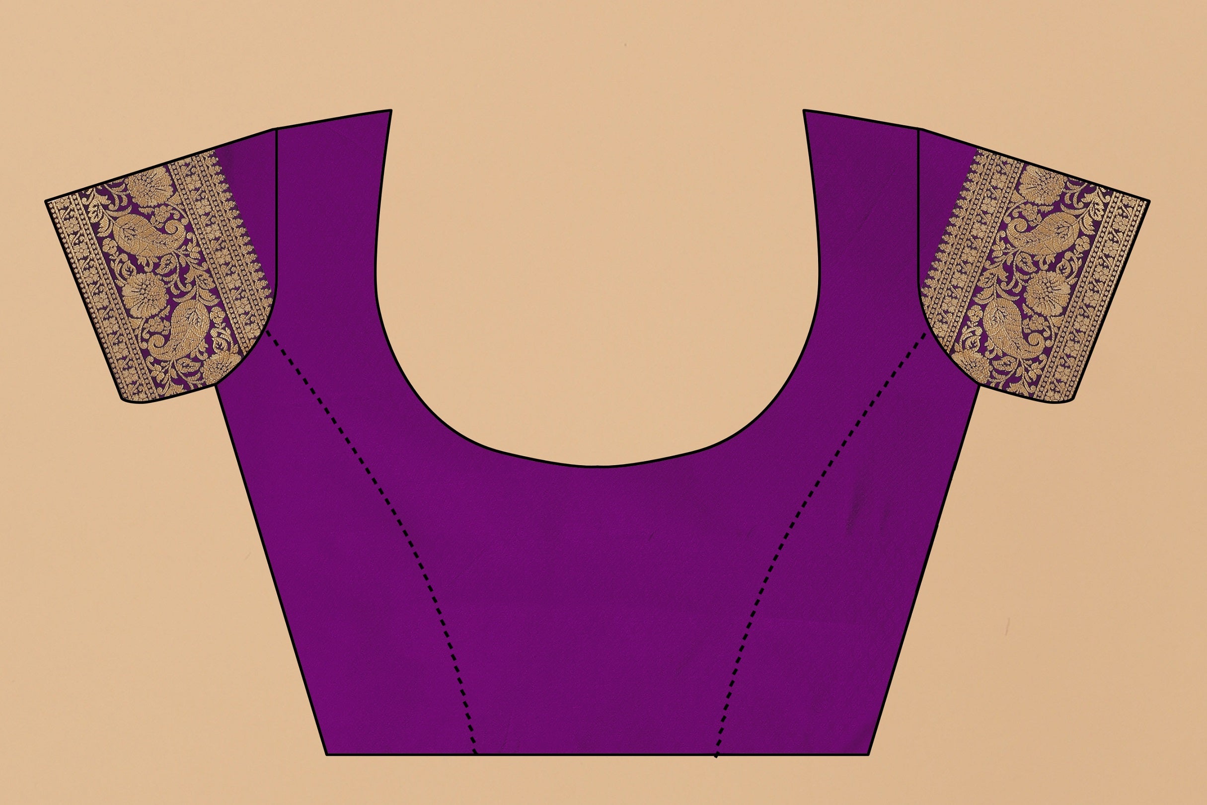 Vedant Vastram Soft Litchi Silk Kanjeevaram Saree - Violet - Distacart