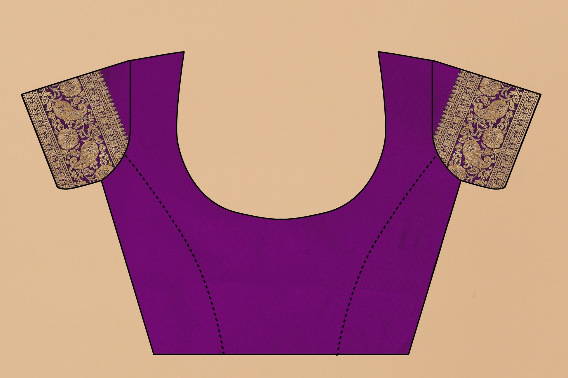 Vedant Vastram Soft Litchi Silk Kanjeevaram Saree - Violet - Distacart