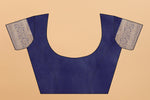 Thumbnail for Vedant Vastram Soft Litchi Silk Kanjeevaram Saree - Navy - Distacart