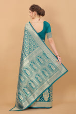Thumbnail for Vedant Vastram Soft Litchi Silk Kanjeevaram Saree - Rama - Distacart