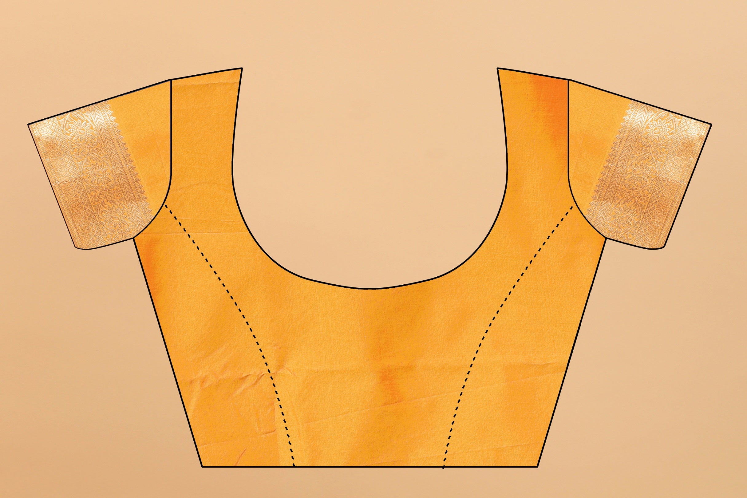 Vedant Vastram Soft Litchi Silk Kanjeevaram Saree - Yellow - Distacart