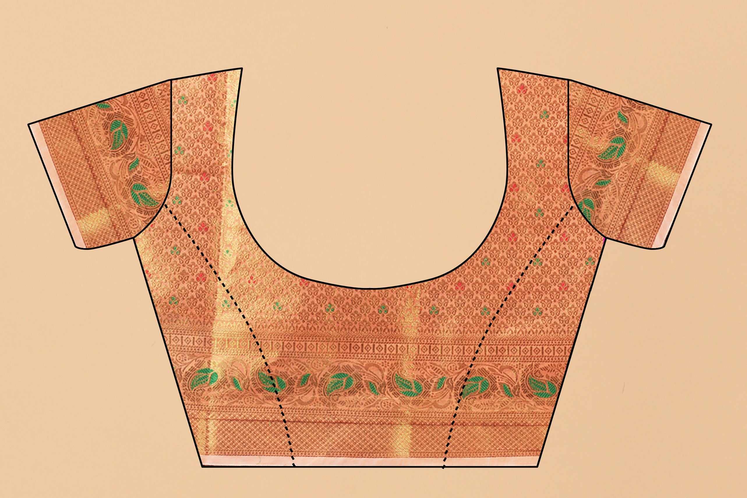 Vedant Vastram Soft Cotton Silk Banarasi Silk Saree - Peach - Distacart