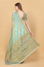 Thumbnail for Vedant Vastram Soft Cotton Silk Banarasi Silk Saree - Seegreen - Distacart
