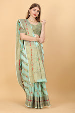 Thumbnail for Vedant Vastram Soft Cotton Silk Banarasi Silk Saree - Seegreen - Distacart