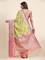 Thumbnail for Vedant Vastram Organza Silk Kanjeevaram Saree - Lemon - Distacart