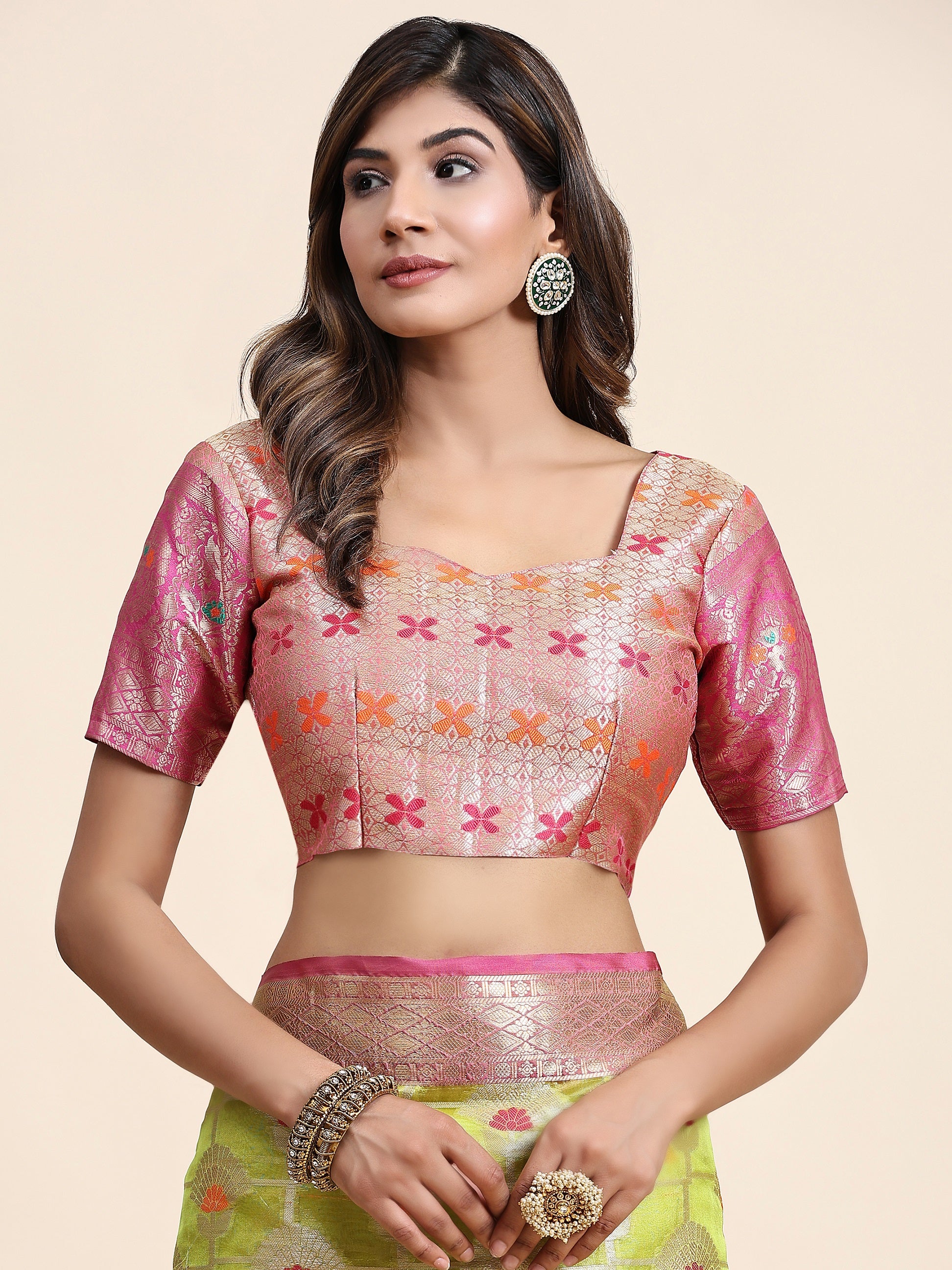 Vedant Vastram Organza Silk Kanjeevaram Saree - Lemon - Distacart
