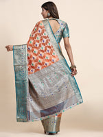 Thumbnail for Vedant Vastram Organza Silk Kanjeevaram Saree - Peach - Distacart