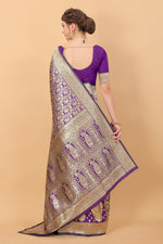 Thumbnail for Vedant Vastram Soft Litchi Silk Kanjeevaram Saree - Violet - Distacart