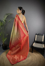 Thumbnail for Joban Fashion Beige Handloom Silk Ikkat Saree