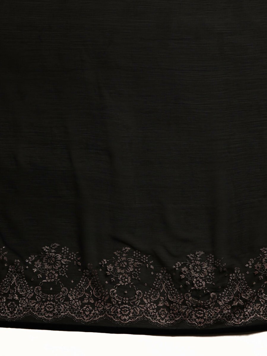 Ahalyaa Women's Traditional Semi Stitch Saree - Black - Distacart