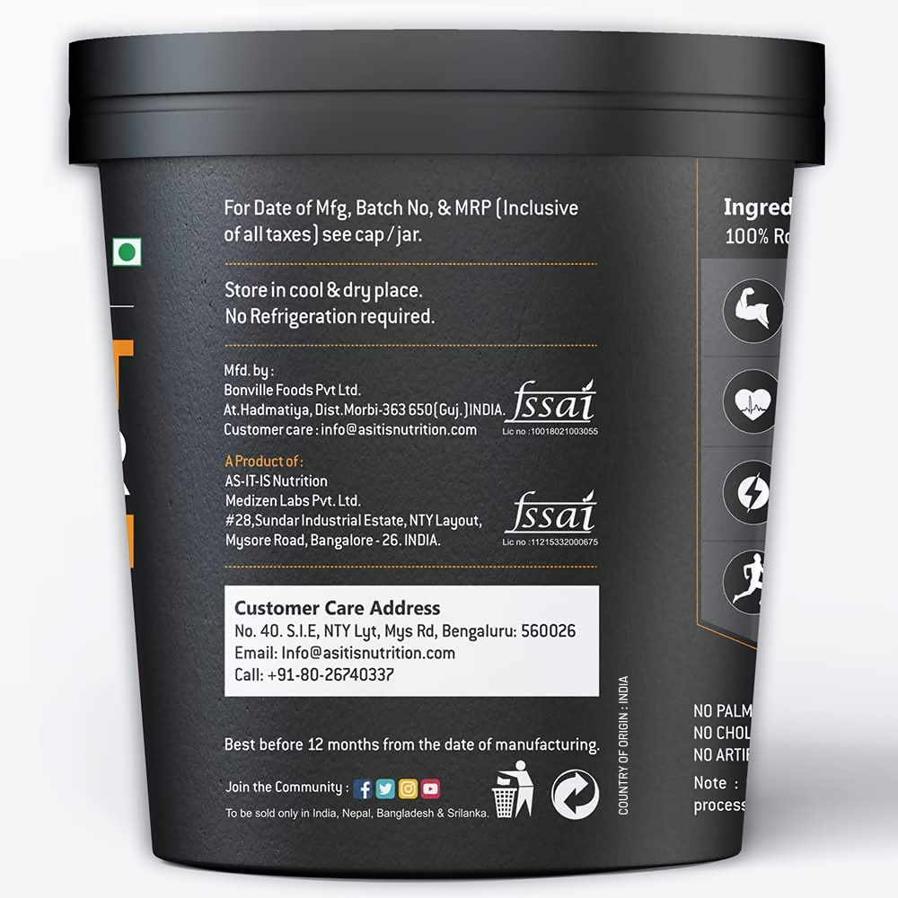 As-It-Is Nutrition Peanut Butter (Natural and Unsweetened)